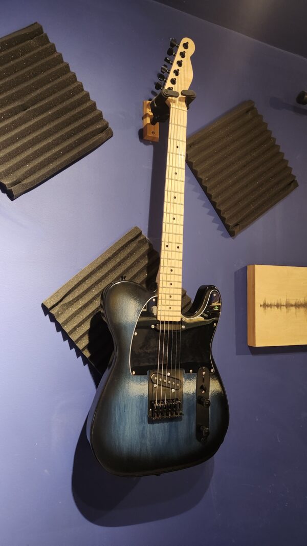Black and Blue Maple Telecaster Style Guitar - Image 4