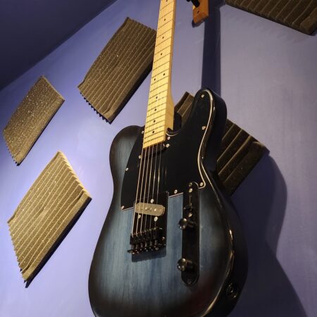 Black and Blue Maple Telecaster Style Guitar
