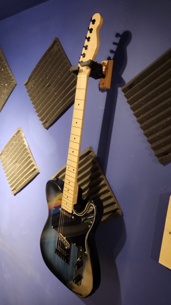 Black and Blue Maple Telecaster Style Guitar - Image 3